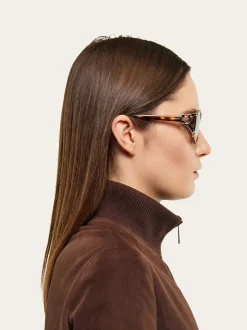 Oval frame sunglasses - Women