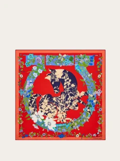 Pegasus print silk scarf - Women