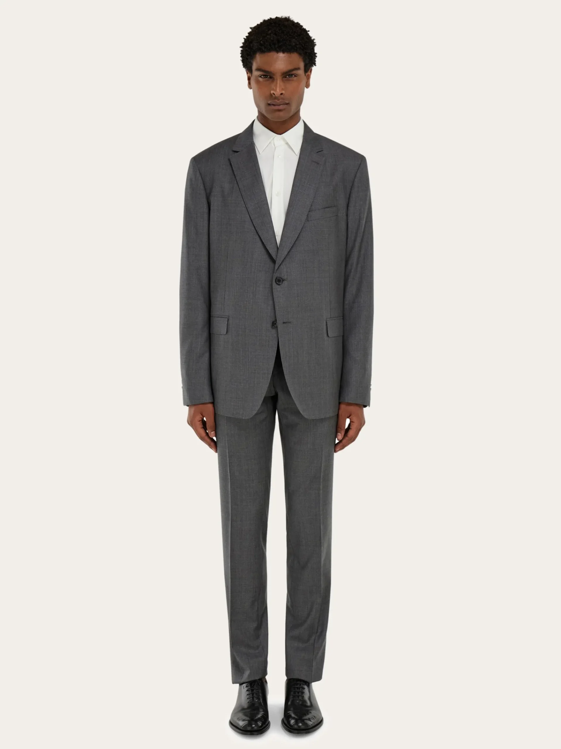 Plain suit in wool - Men