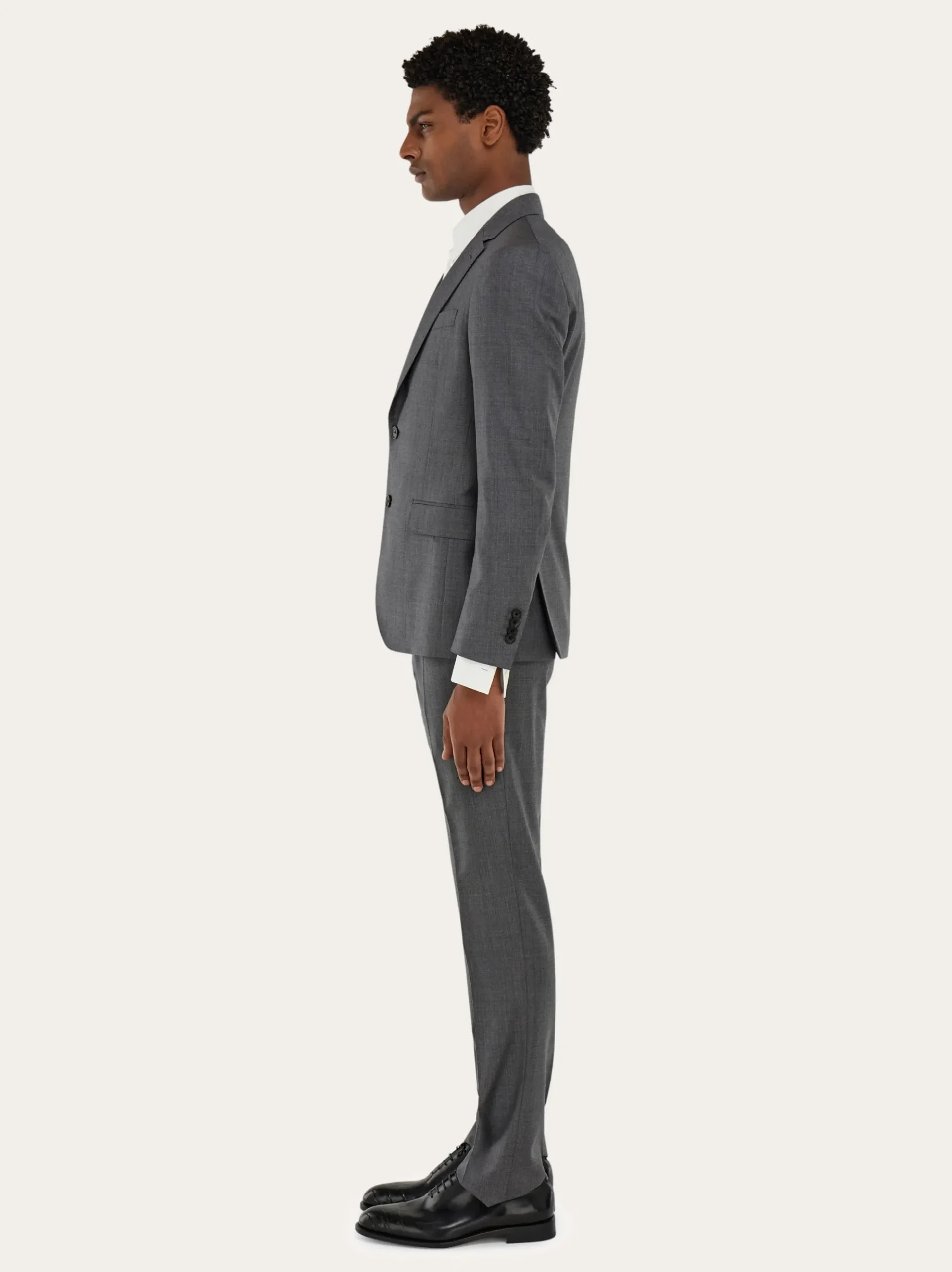 Plain suit in wool - Men