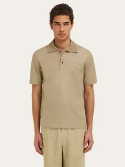 Polo shirt with knitted collar - Men