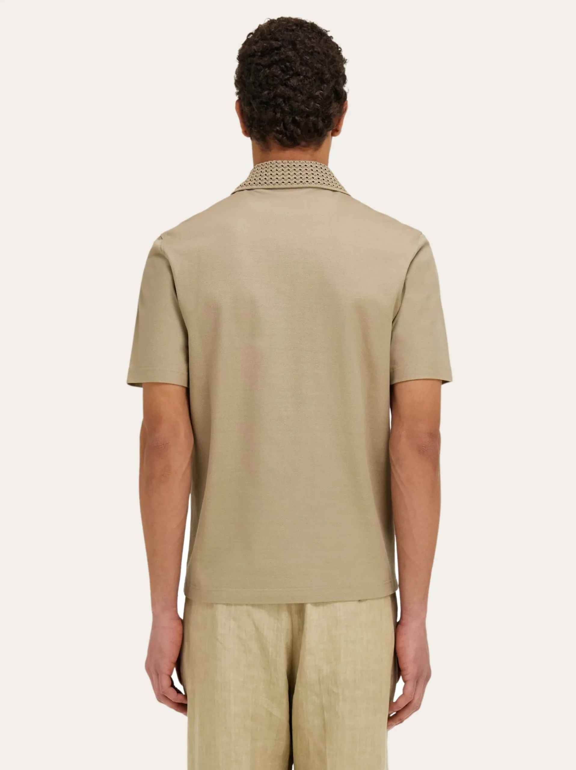 Polo shirt with knitted collar - Men