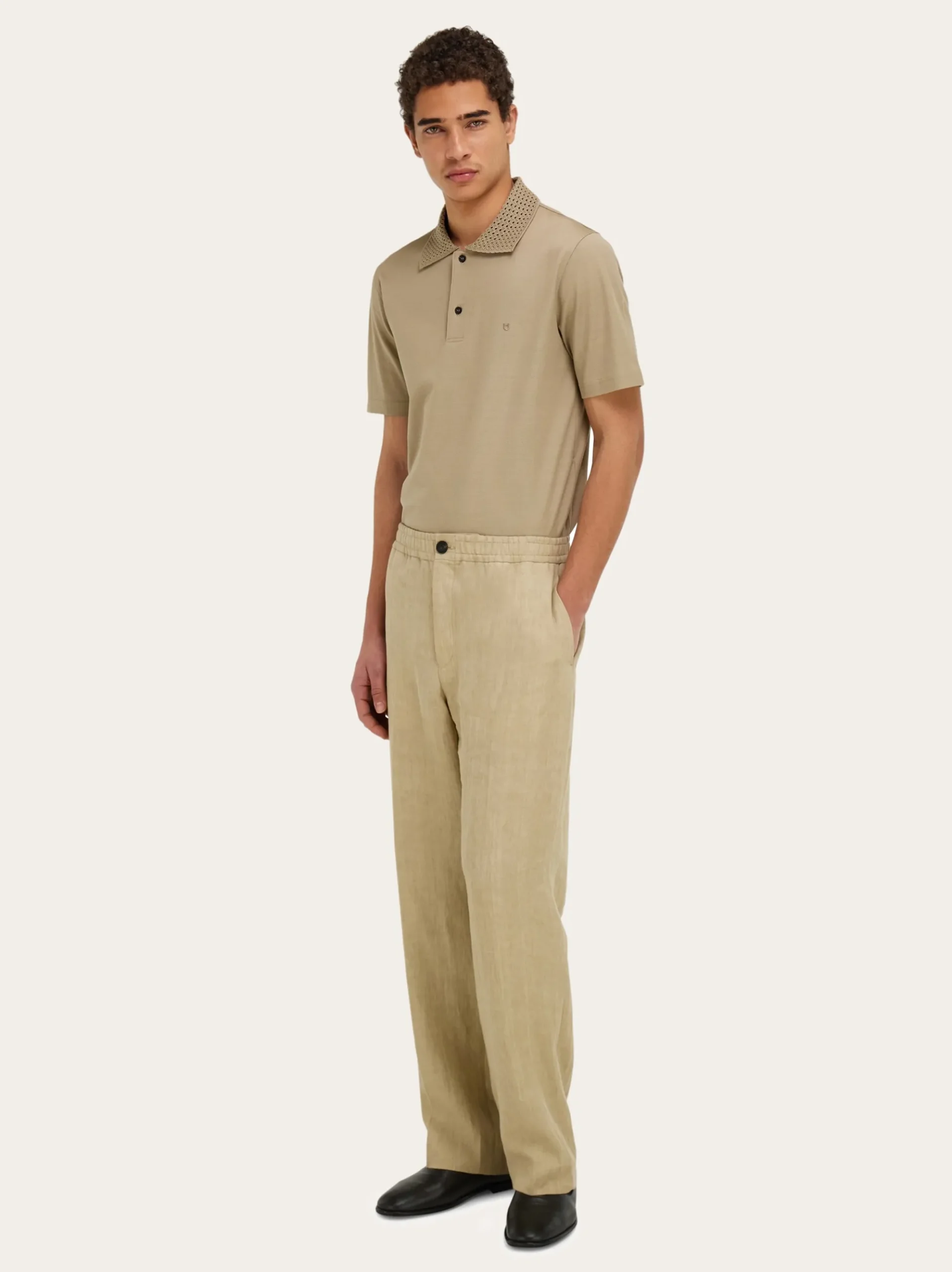 Polo shirt with knitted collar - Men