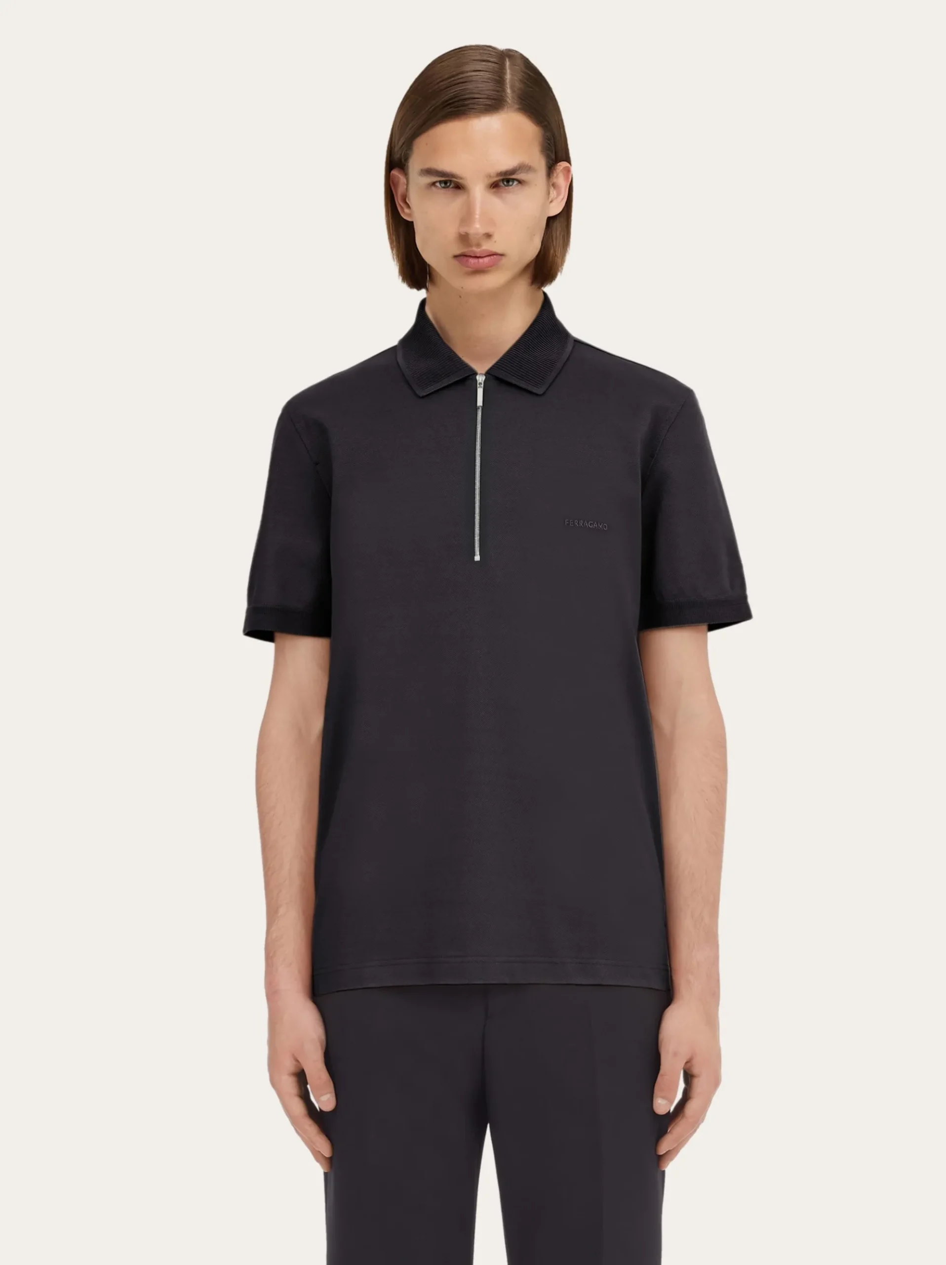 Polo with zip collar - Men