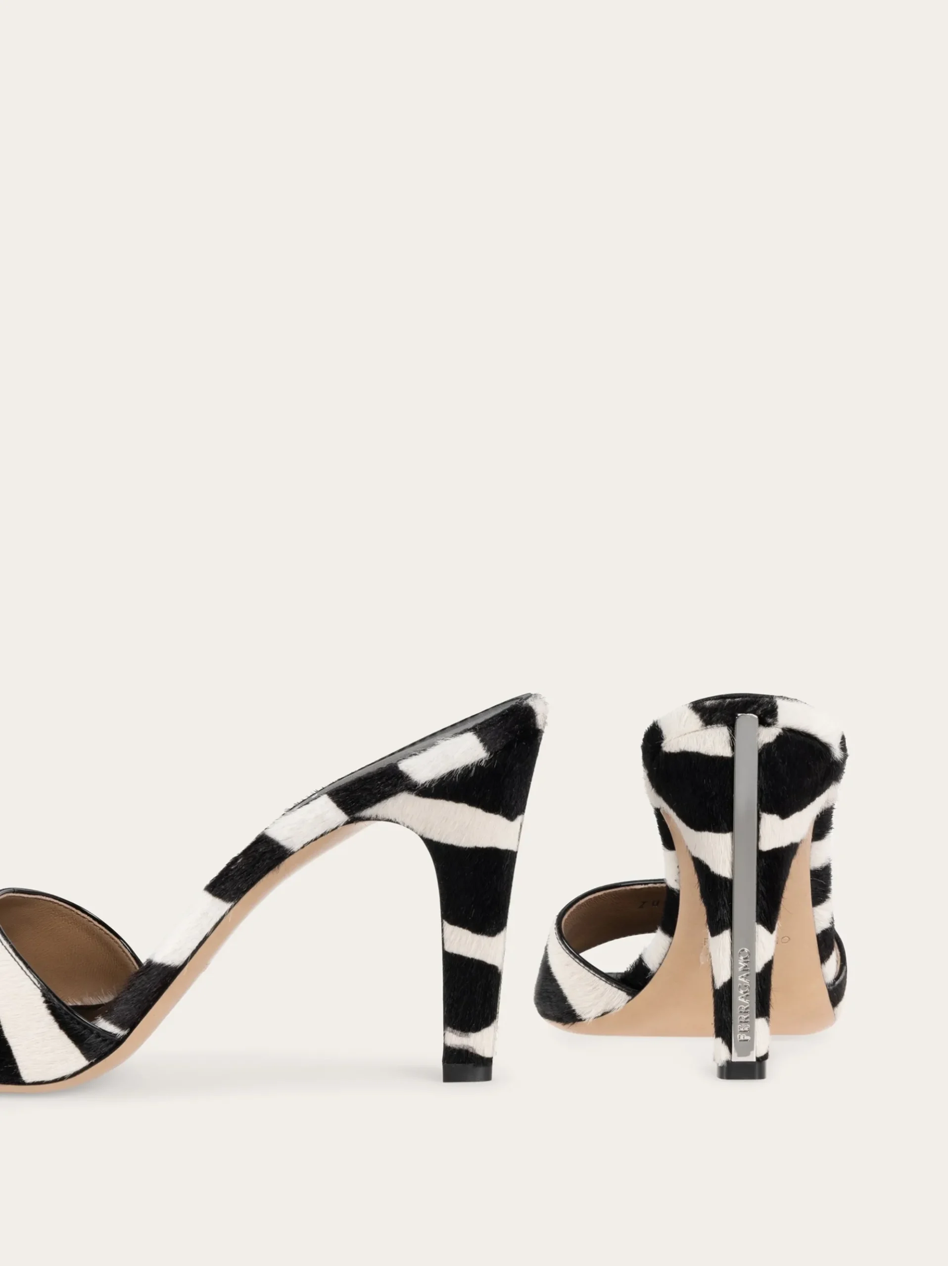 Pony skin heeled slide - Women