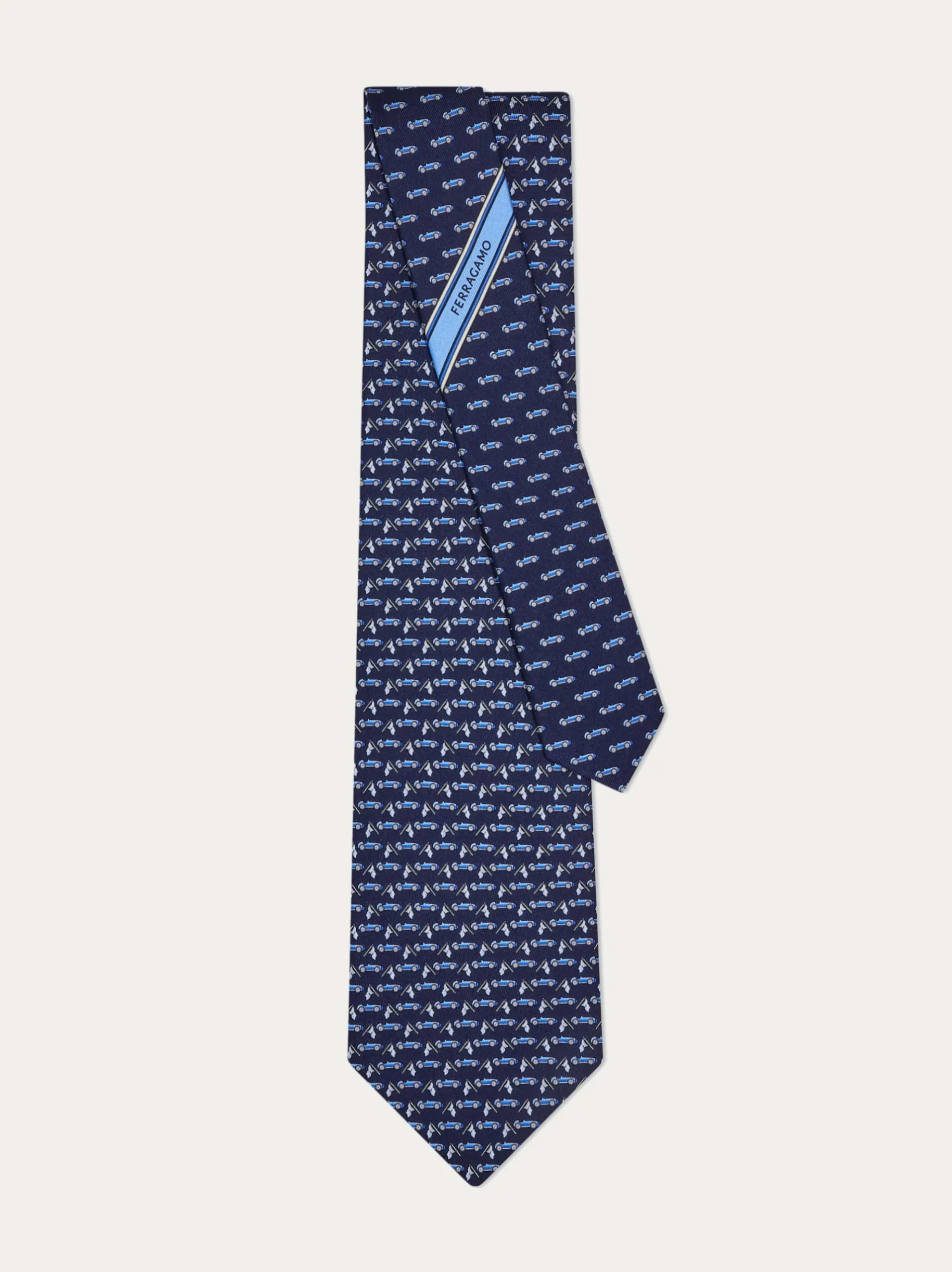 Race print silk tie - Men