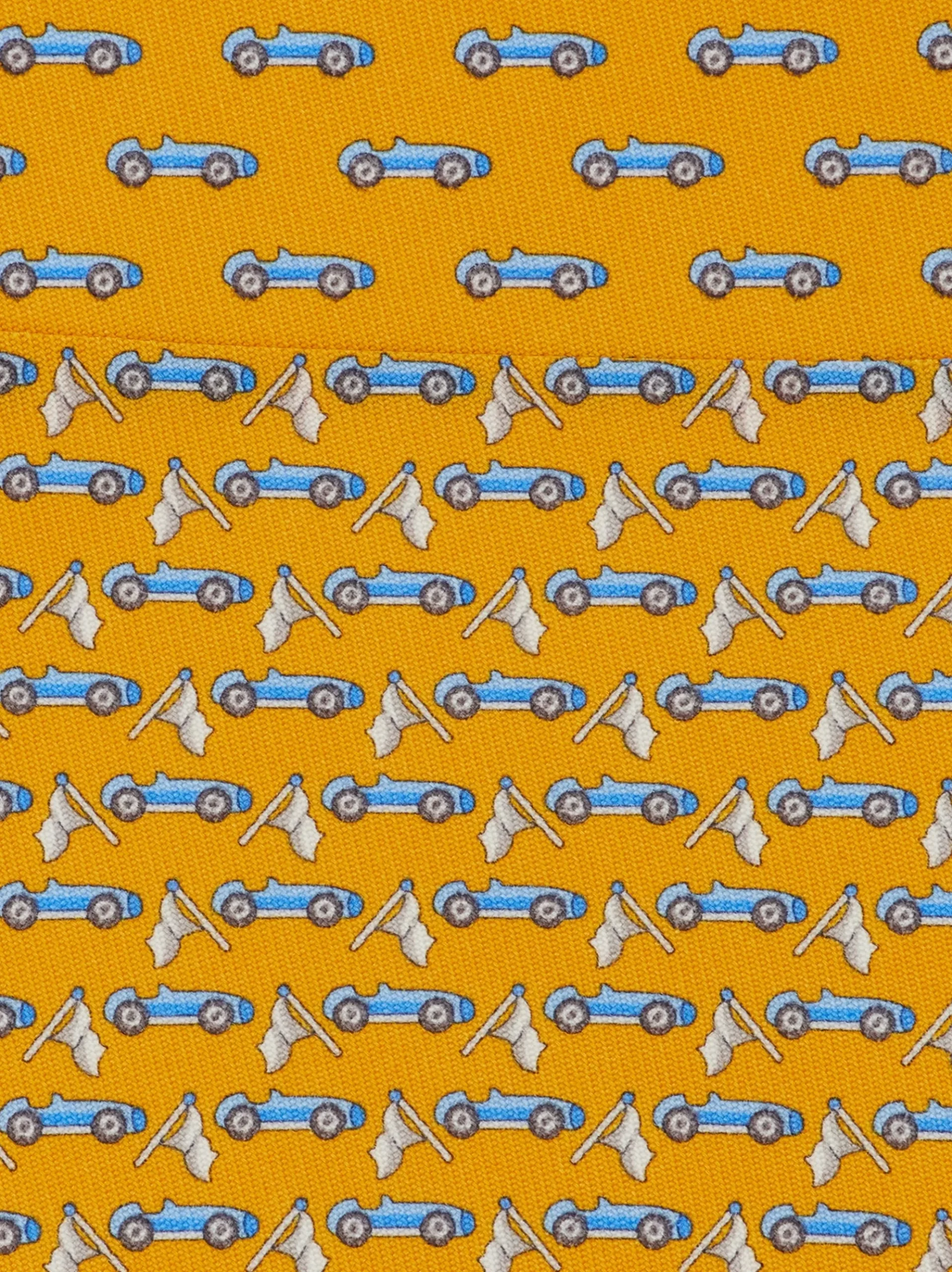 Race print silk tie - Men