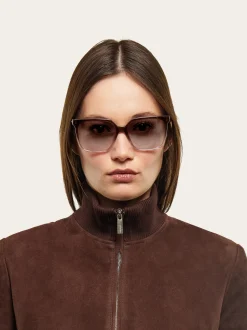 Rectangular frame sunglasses - Women