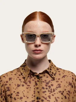 Rectangular frame sunglasses - Women