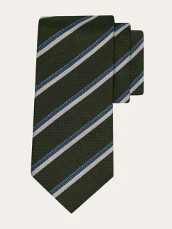 Regimental jacquard silk tie - Men