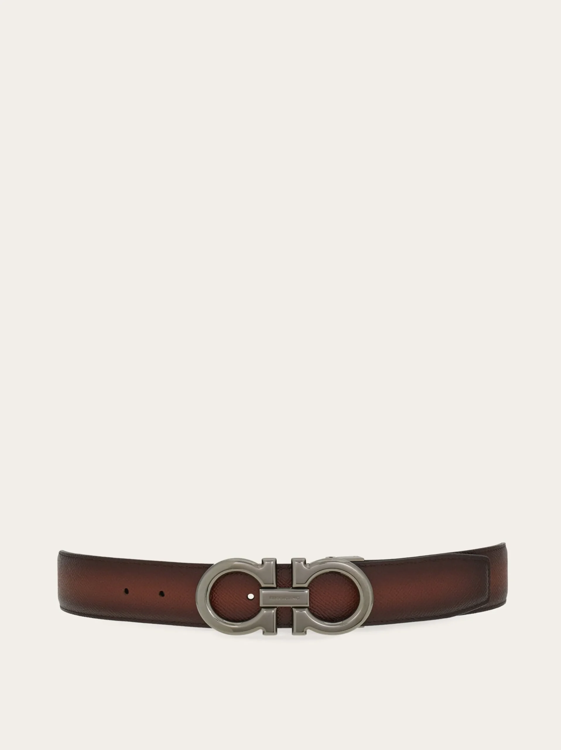 Reversible and adjustable Gancini belt - Men