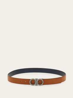 Reversible and adjustable Gancini belt - Men