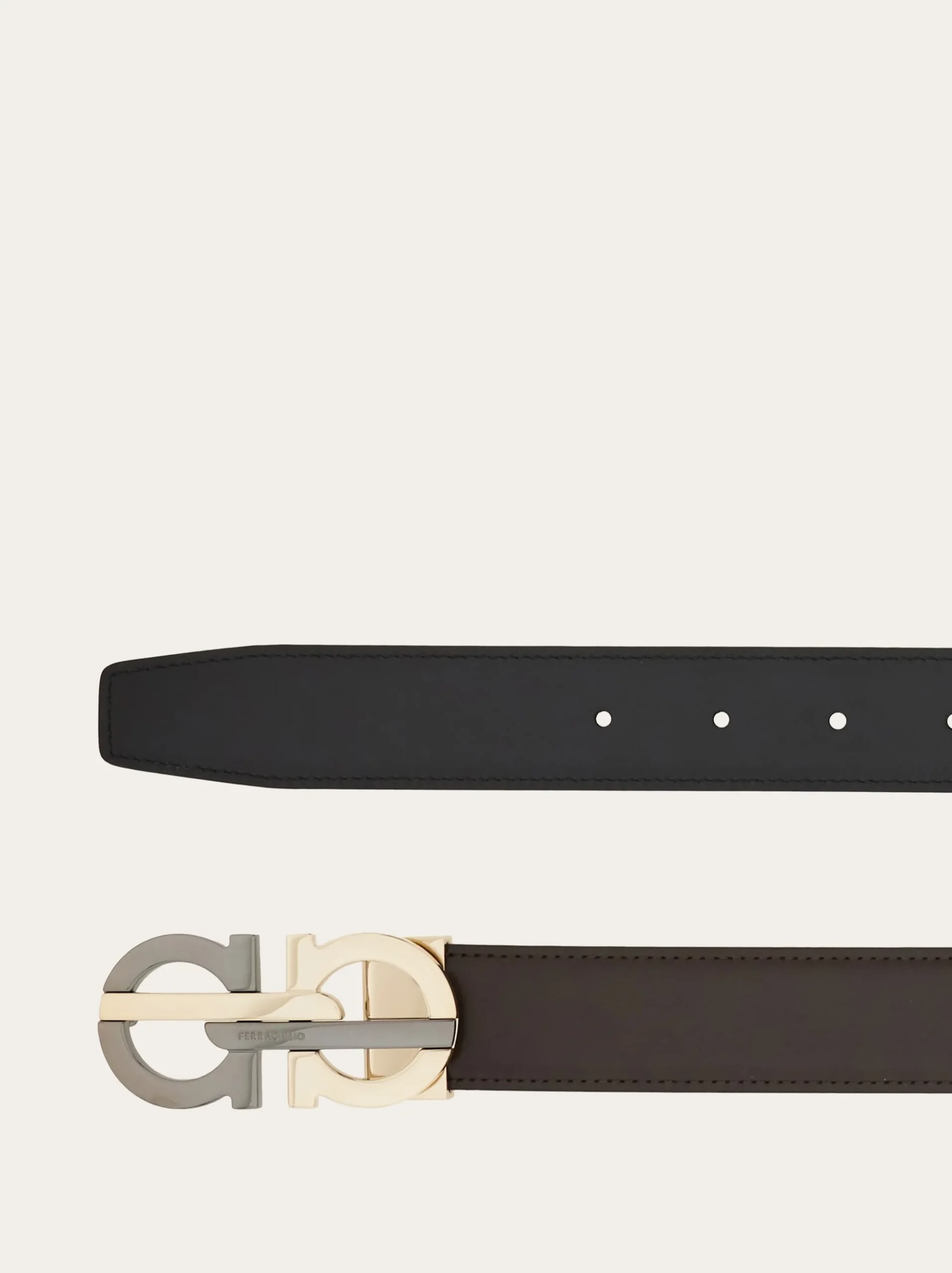 Reversible and adjustable Gancini belt - Men