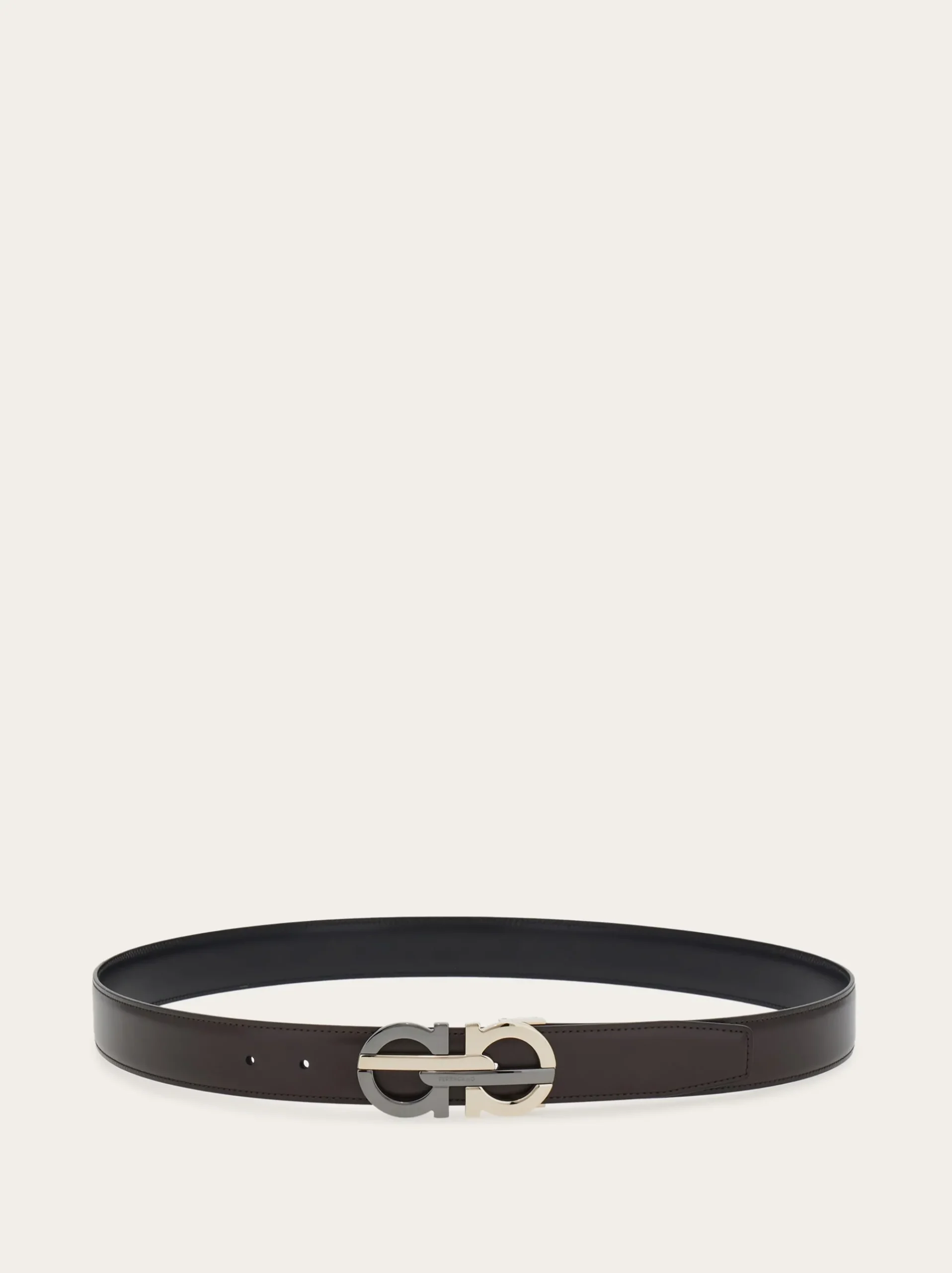 Reversible and adjustable Gancini belt - Men