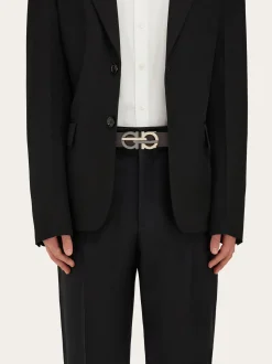 Reversible and adjustable Gancini belt - Men