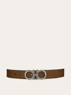 Reversible and adjustable Gancini belt - Men
