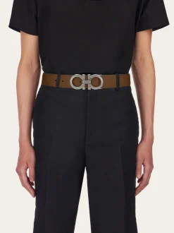 Reversible and adjustable Gancini belt - Men