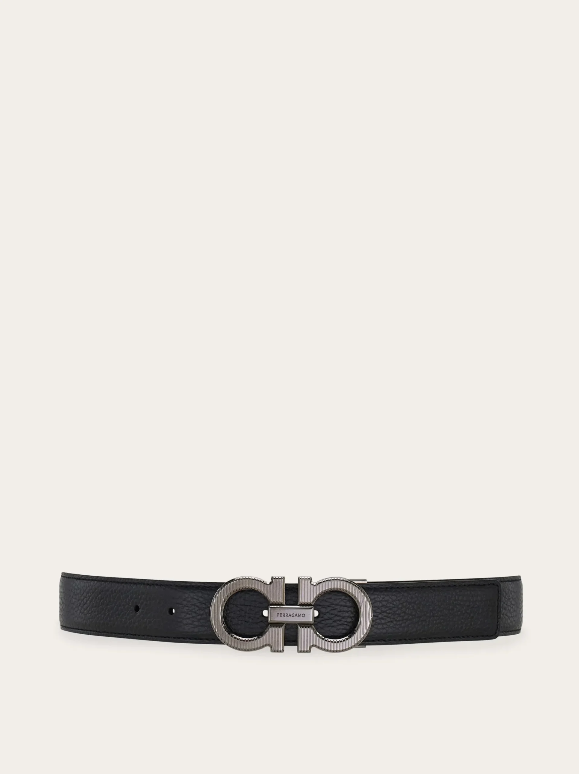 Reversible and adjustable Gancini belt - Men