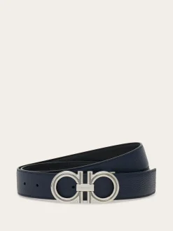 Reversible and adjustable Gancini belt - Men