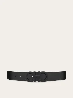 Reversible and adjustable Gancini belt - Men