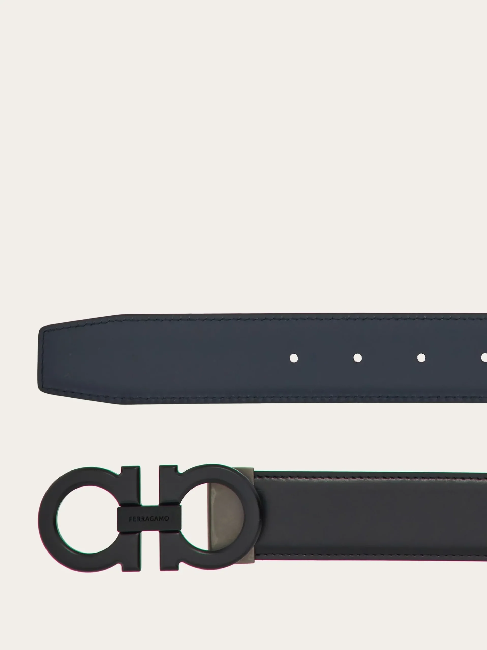 Reversible and adjustable Gancini belt - Men