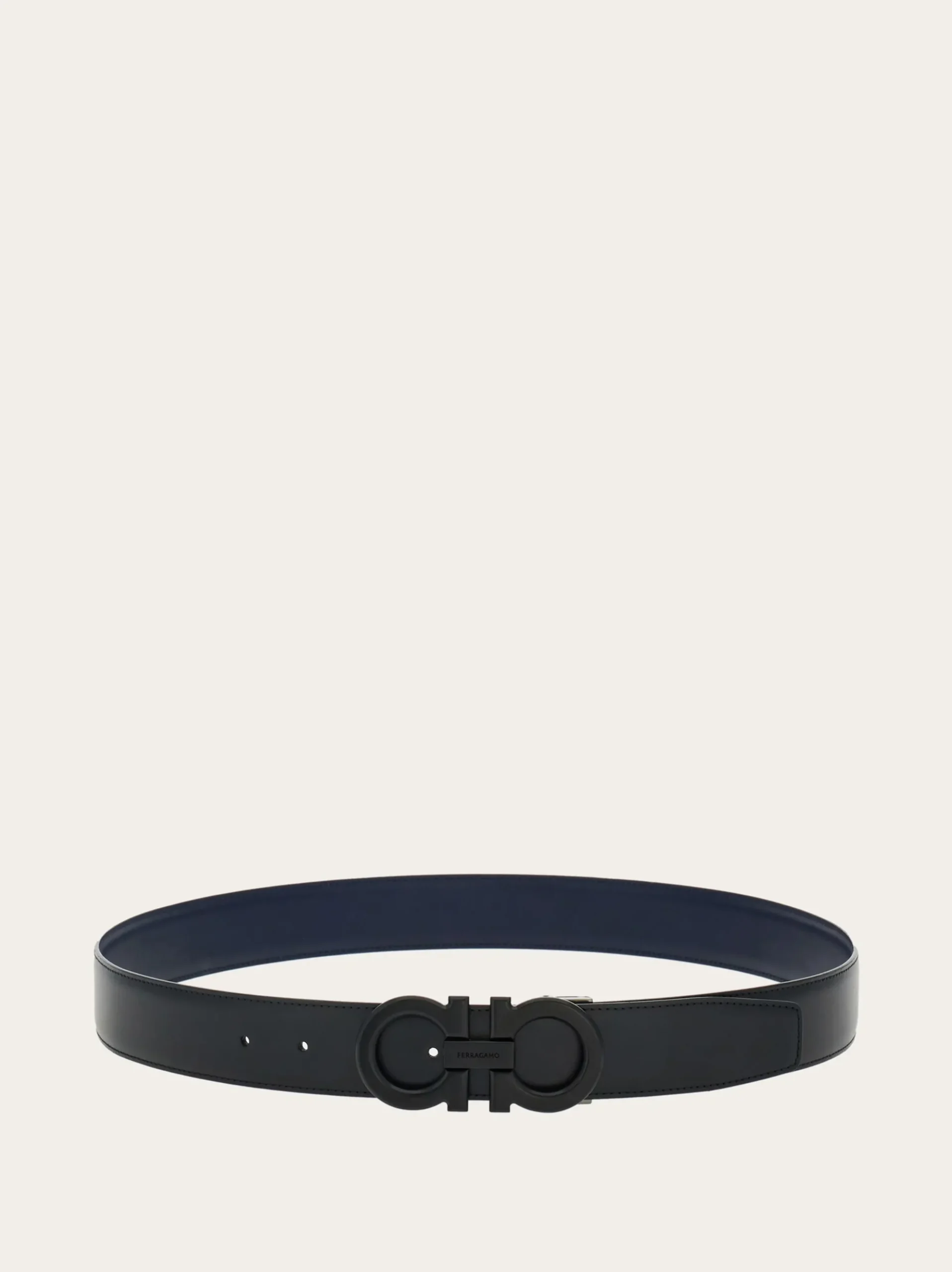 Reversible and adjustable Gancini belt - Men