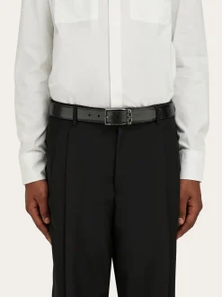 Reversible and adjustable Gancini belt - Men
