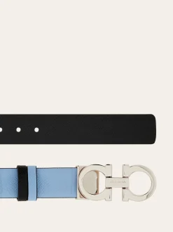 Reversible and adjustable Gancini belt - Women