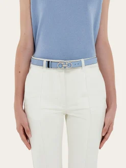 Reversible and adjustable Gancini belt - Women