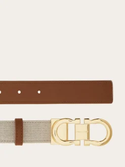 Reversible and adjustable Gancini belt - Women