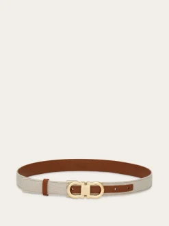 Reversible and adjustable Gancini belt - Women