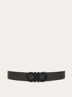 Reversible and adjustable Gancini belt - Men
