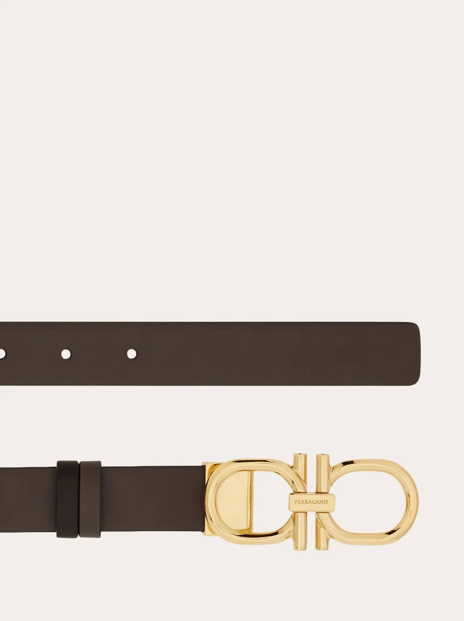 Reversible and adjustable Gancini belt - Women