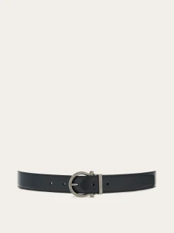 Reversible and adjustable Gancini belt - Men