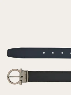 Reversible and adjustable Gancini belt - Men