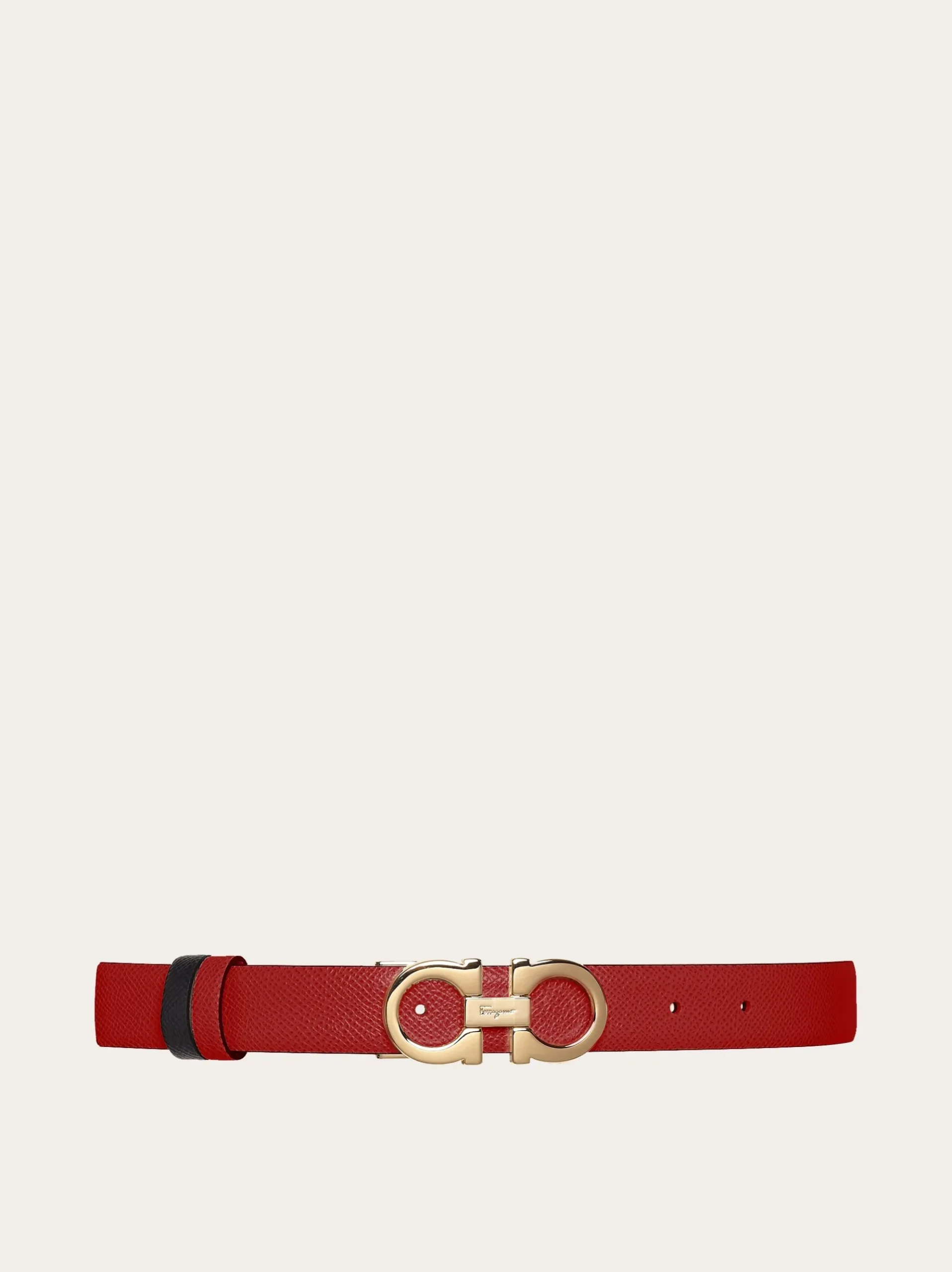 Reversible and adjustable Gancini belt - Women