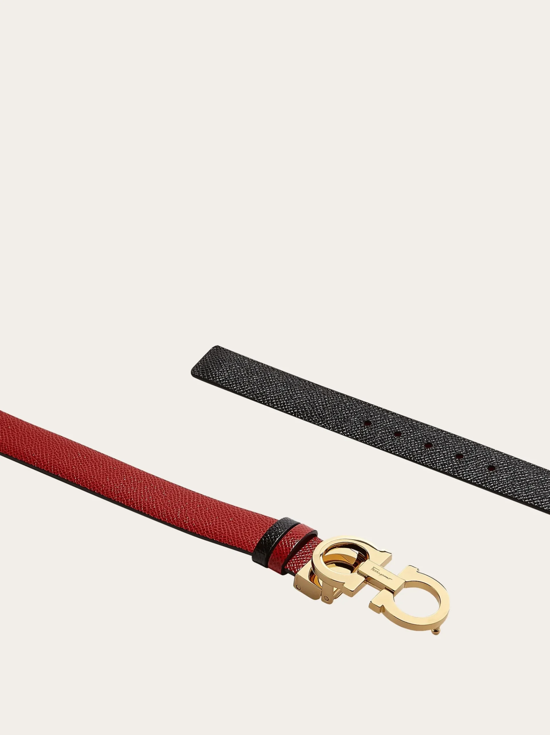 Reversible and adjustable Gancini belt - Women