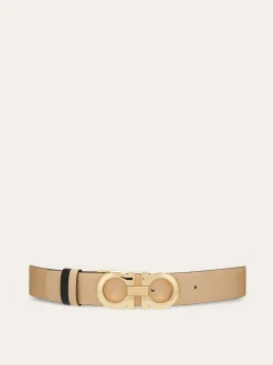 Reversible and adjustable Gancini belt - Women