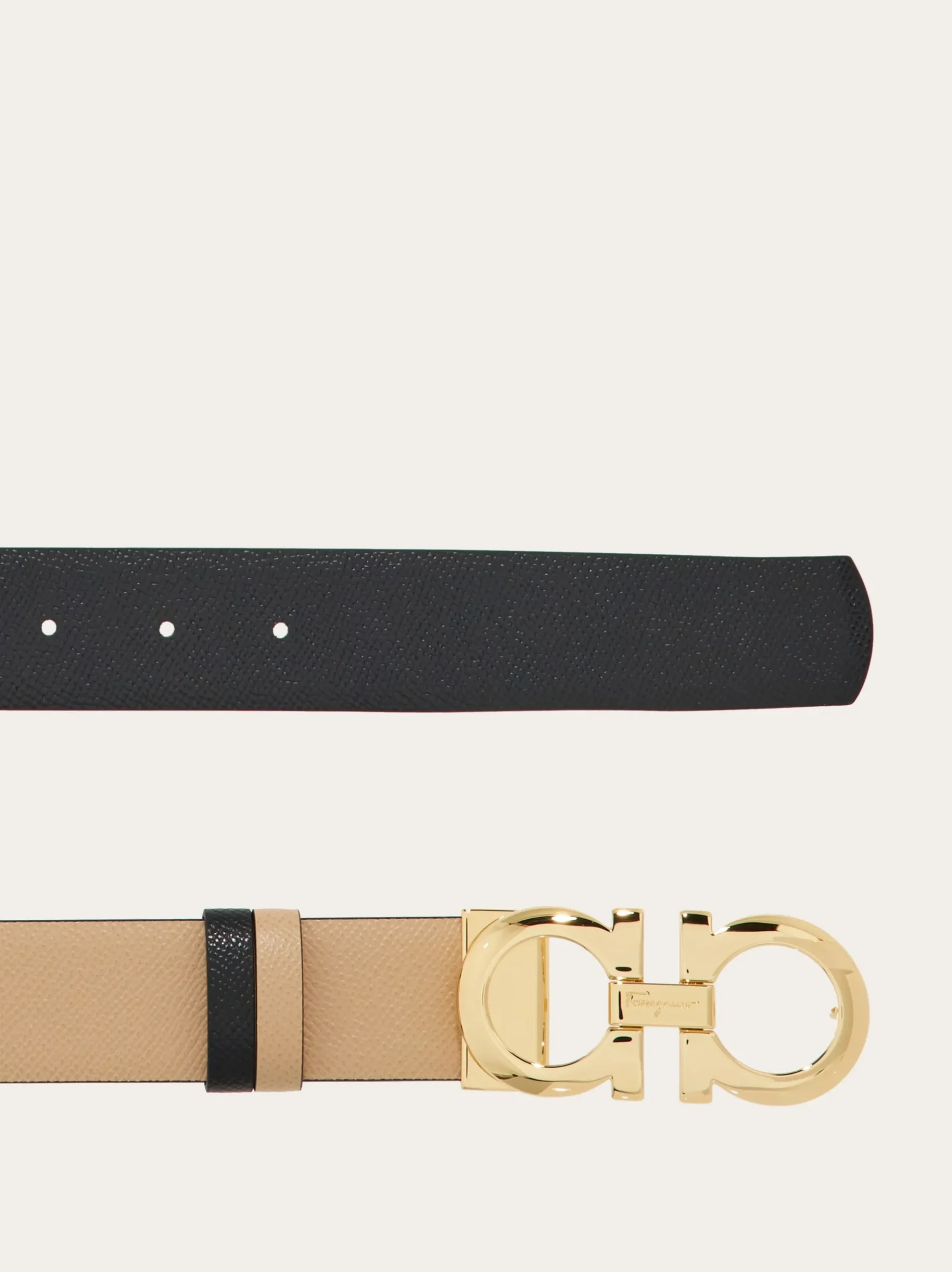 Reversible and adjustable Gancini belt - Women