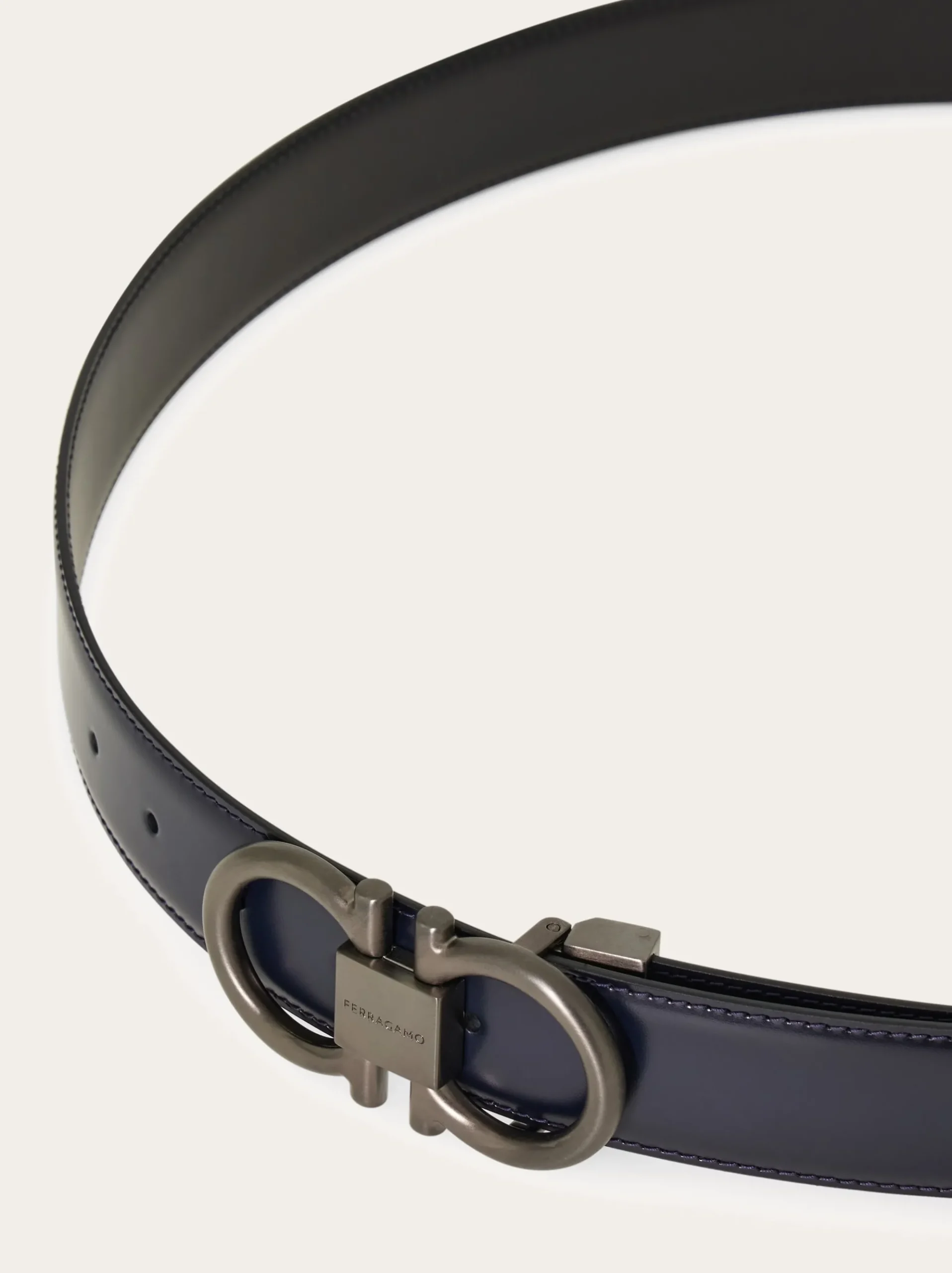 Reversible and adjustable Gancini belt - Men