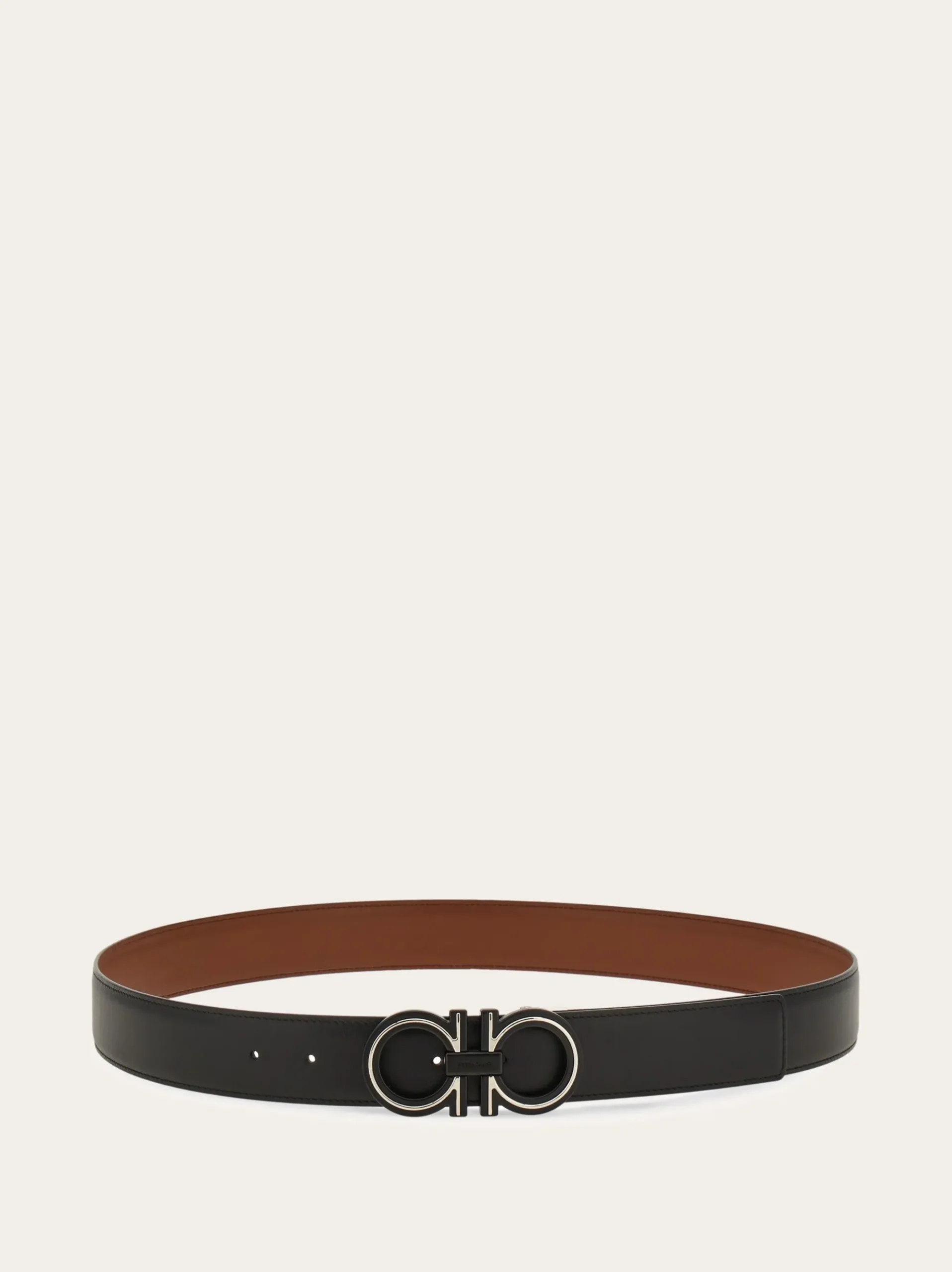Reversible and adjustable Gancini belt - Men