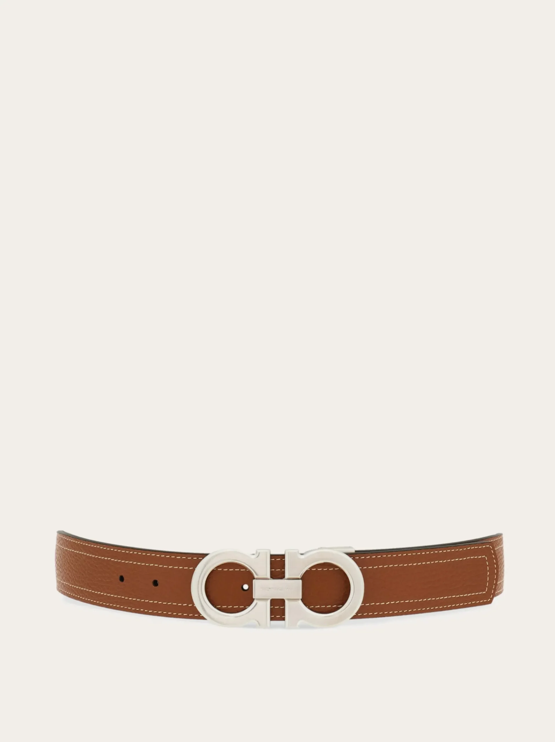 Reversible and adjustable Gancini belt - Men