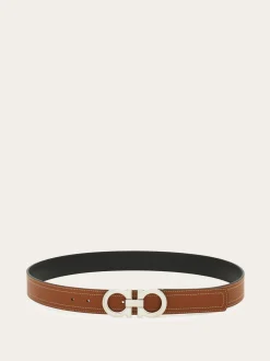 Reversible and adjustable Gancini belt - Men
