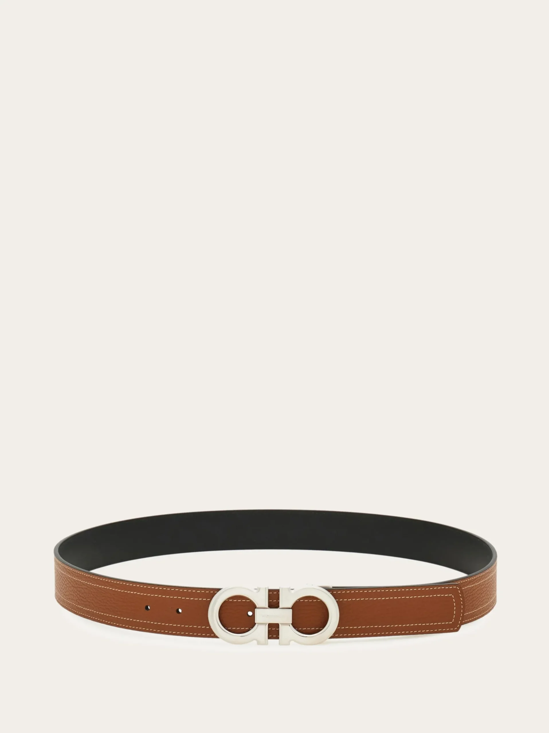 Reversible and adjustable Gancini belt - Men