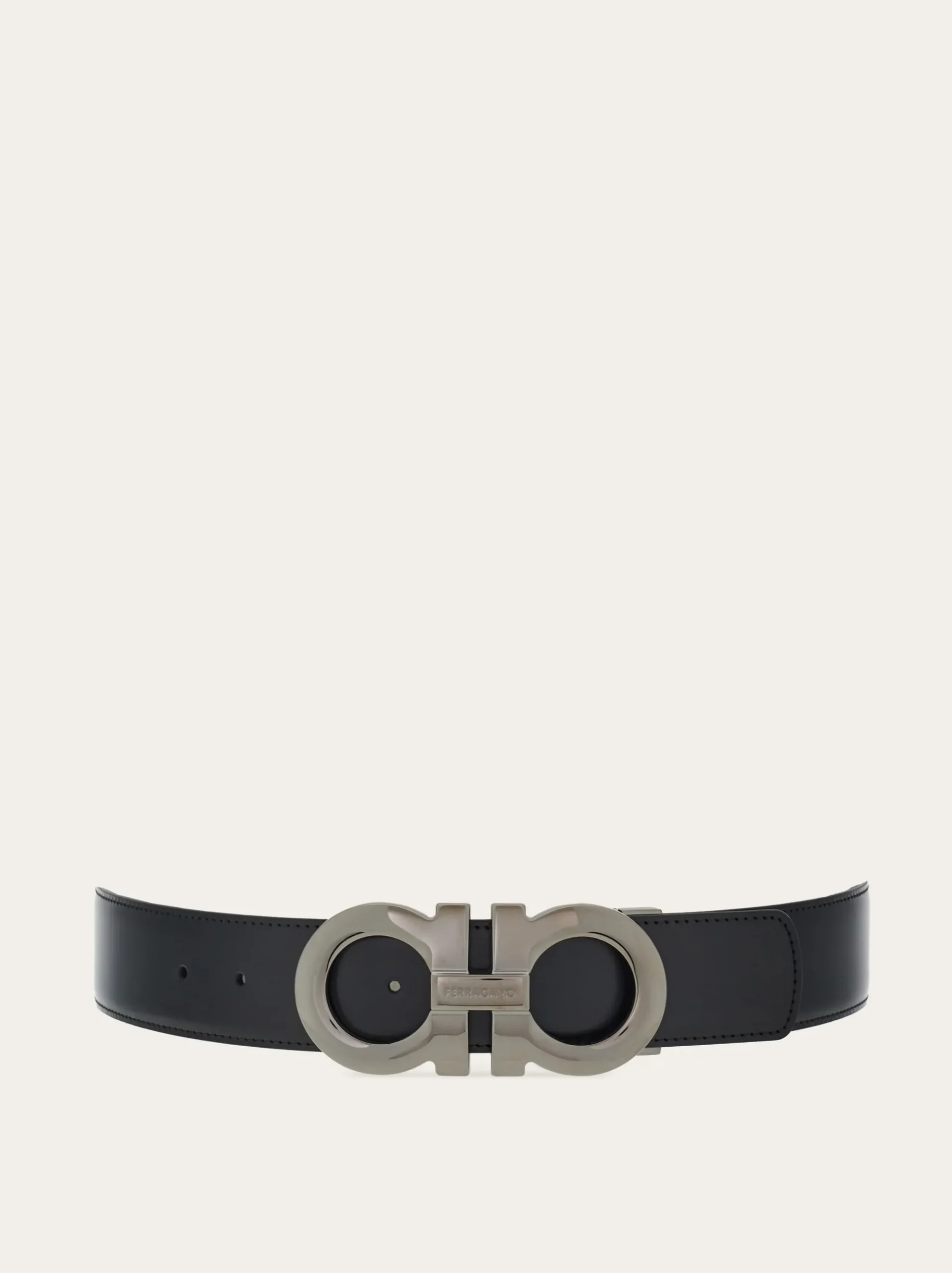 Reversible and adjustable Gancini belt - Men