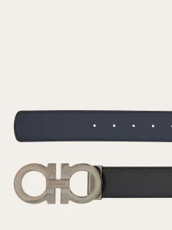 Reversible and adjustable Gancini belt - Men