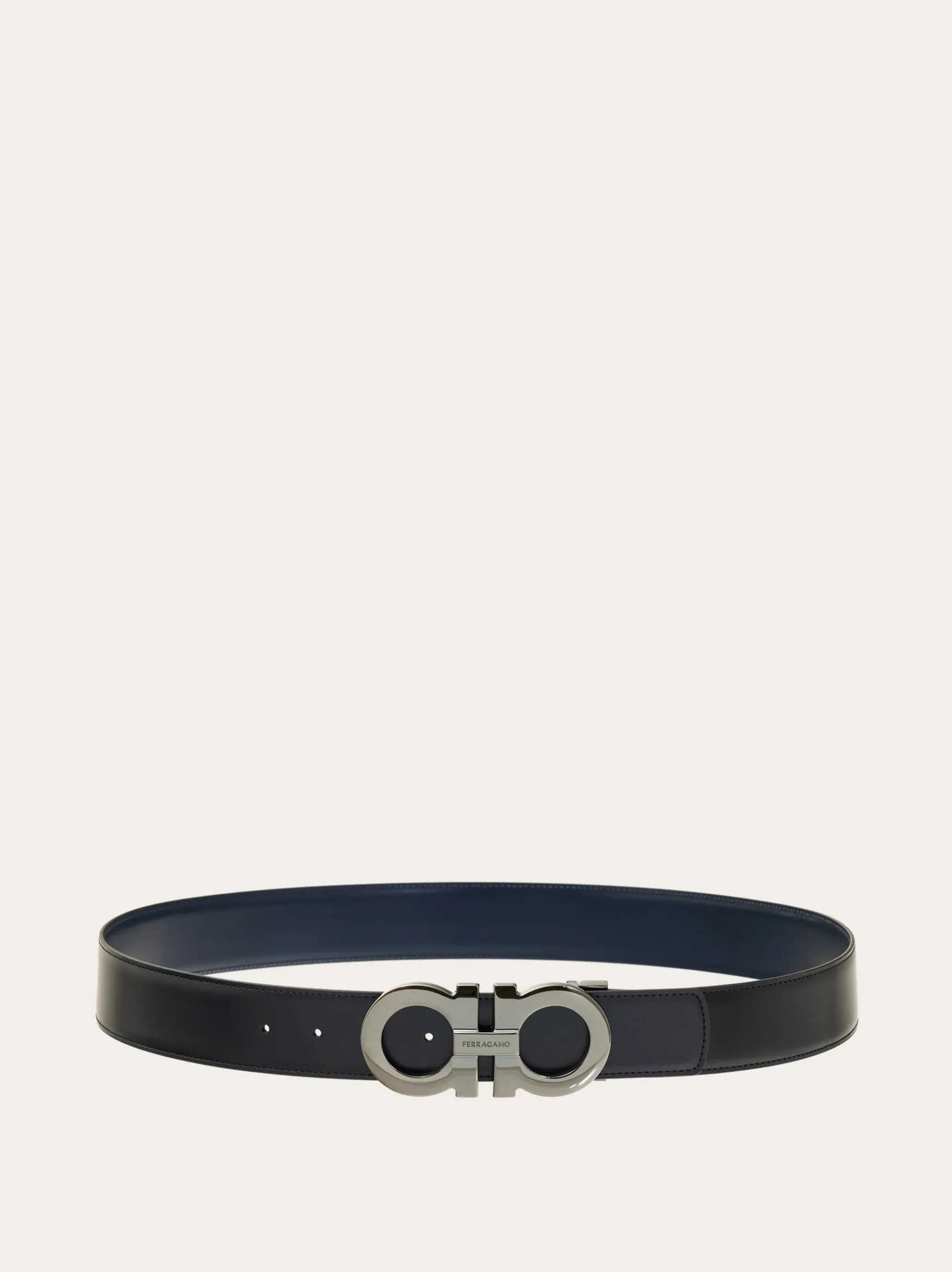 Reversible and adjustable Gancini belt - Men