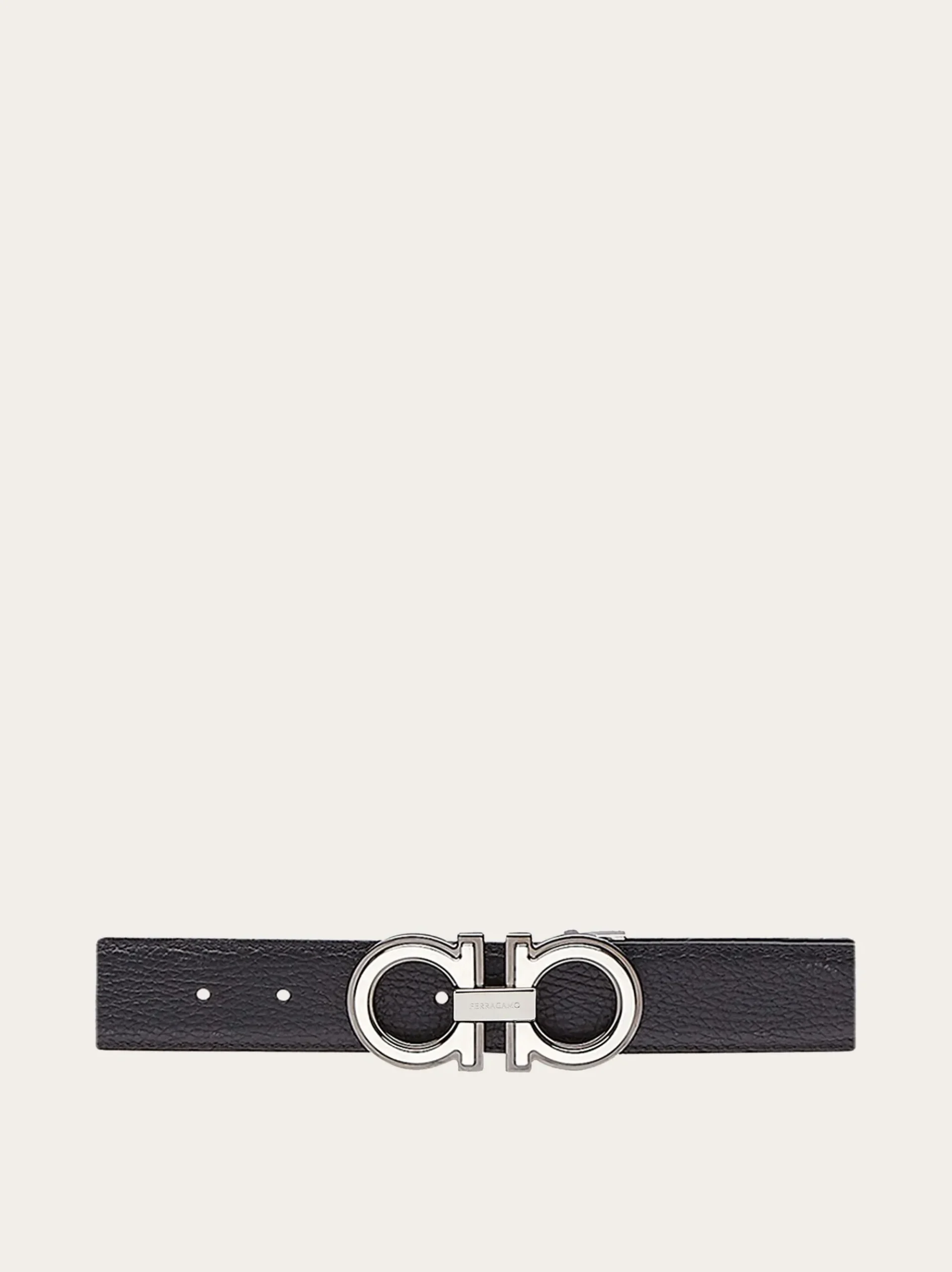 Reversible and adjustable Gancini belt - Men