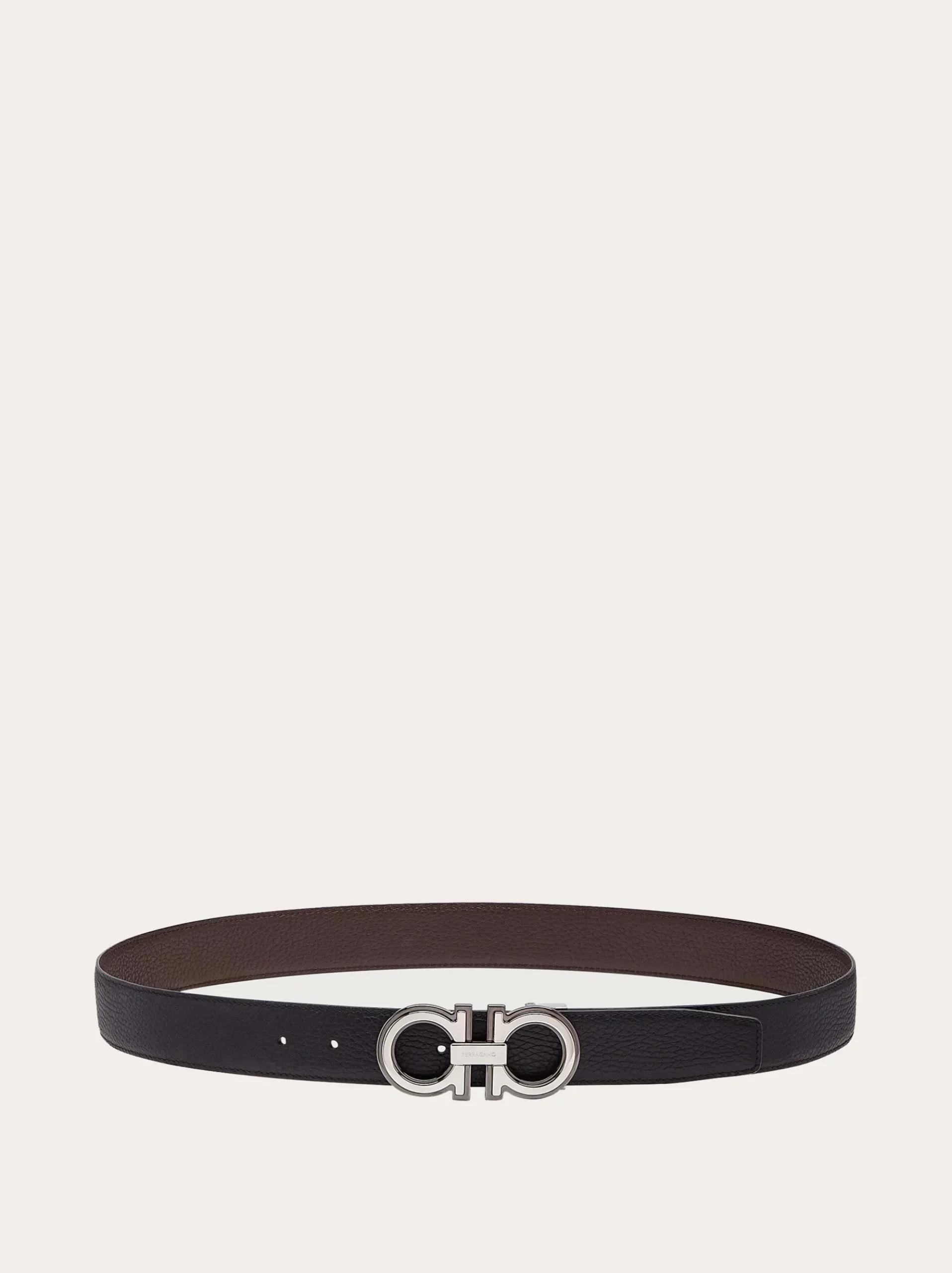 Reversible and adjustable Gancini belt - Men