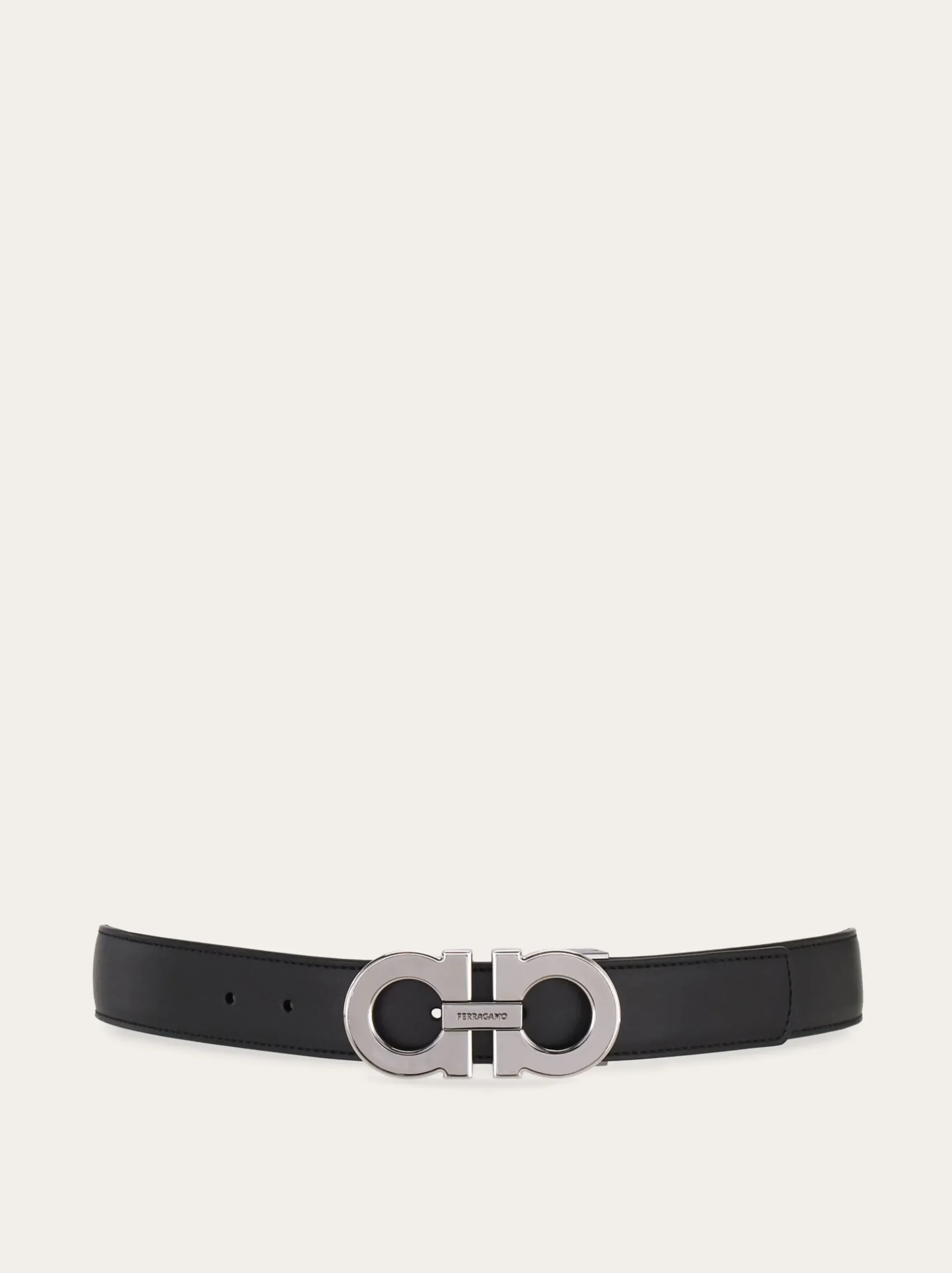 Reversible and adjustable Gancini belt - Men